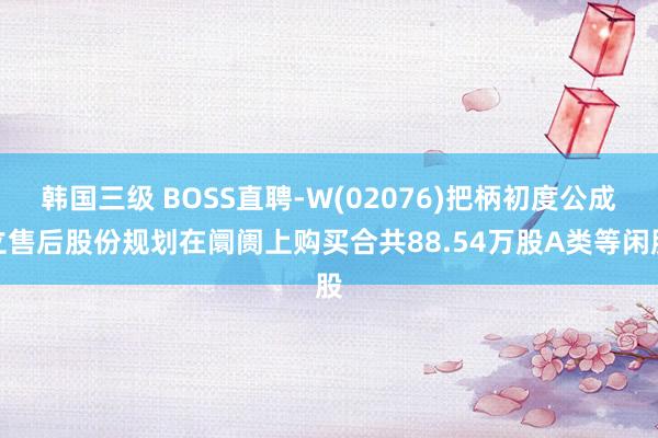 韩国三级 BOSS直聘-W(02076)把柄初度公成立售后股份规划在阛阓上购买合共88.54万股A类等闲股