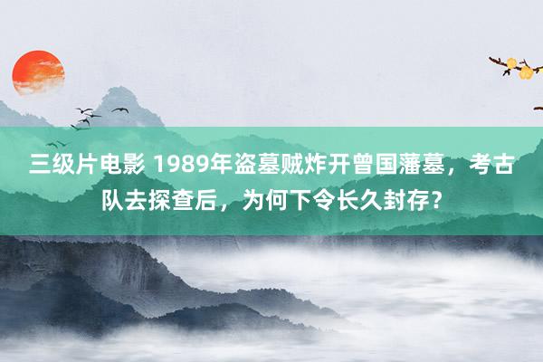 三级片电影 1989年盗墓贼炸开曾国藩墓，考古队去探查后，为何下令长久封存？