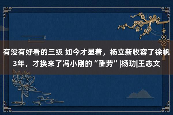 有没有好看的三级 如今才显着，杨立新收容了徐帆3年，才换来了冯小刚的“酬劳”|杨玏|王志文